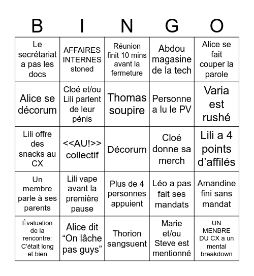 Bingo CX Bingo Card