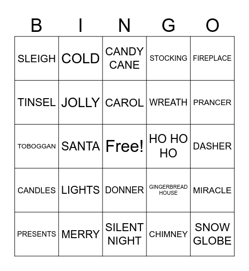 Holiday BINGO Card