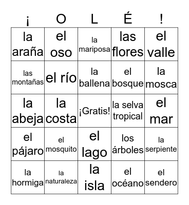 Lago 3 Unit 1 Lists 1 - 4 Bingo Card