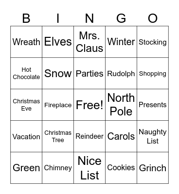 Christmas Bingo Card