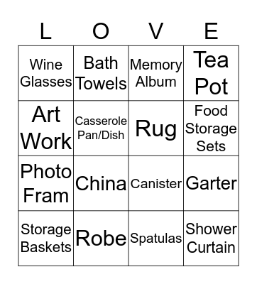 Rush & Co. Bingo Card