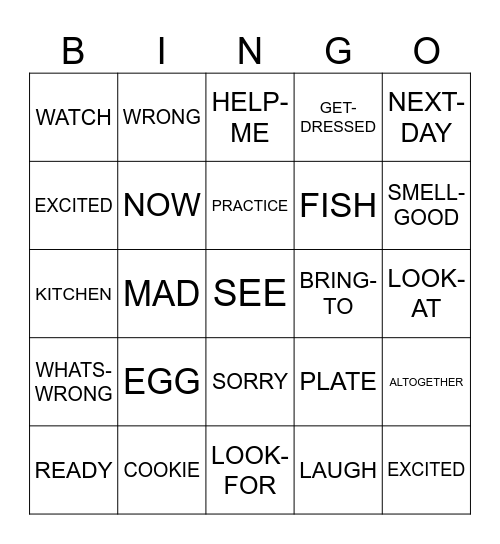 12/4 Bingo Card