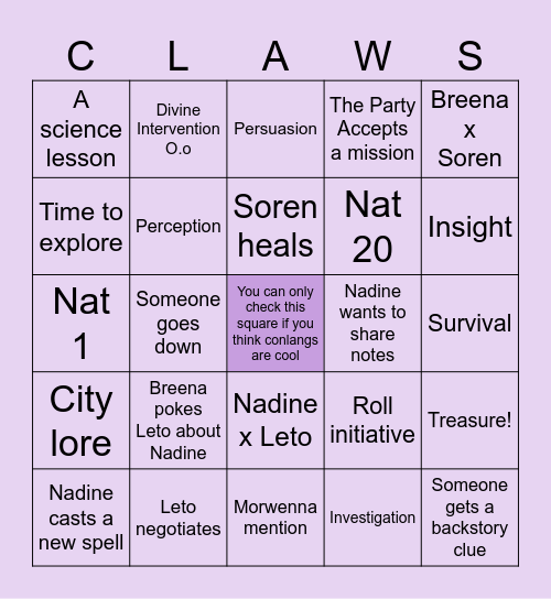 Babe, I had four Whiteclaws and you were going to let me go into the Goblin Dungeon? Bingo Card