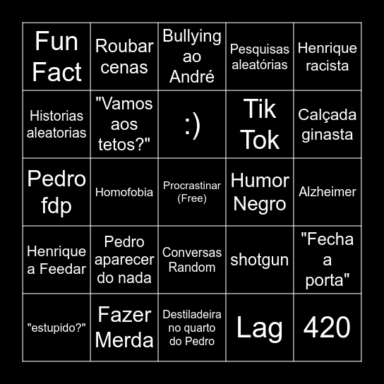 Bingo da Casa Bingo Card