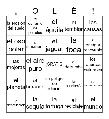 Lago 3 Unit 3 Listas 1-5 Bingo Card