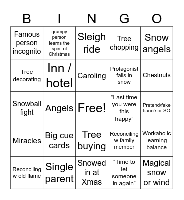 Christmas Movie Bingo Card