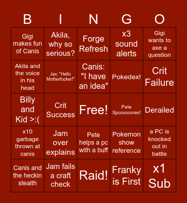 Pokemans Bingo Card