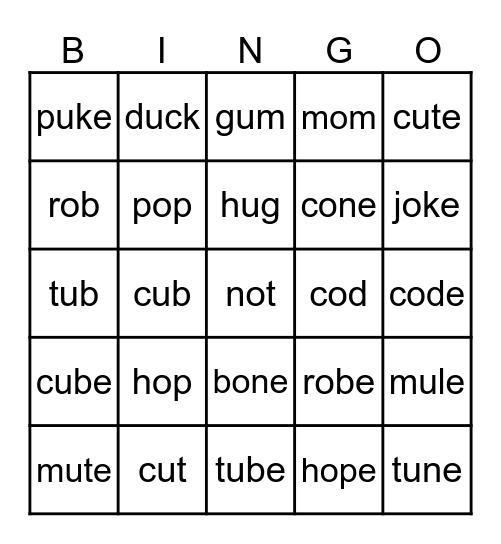 Review 2 (page 78) Bingo Card