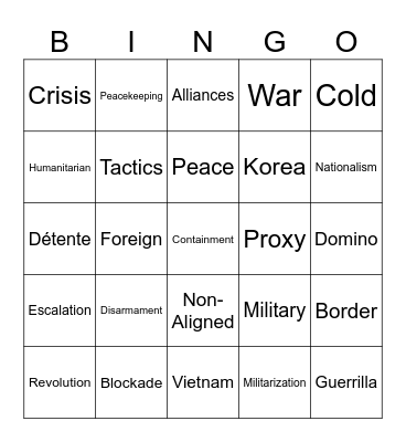 IGCSE FG #5 Bingo Card