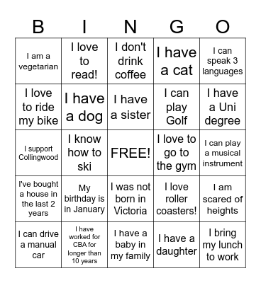 Meet Me Bingo Card