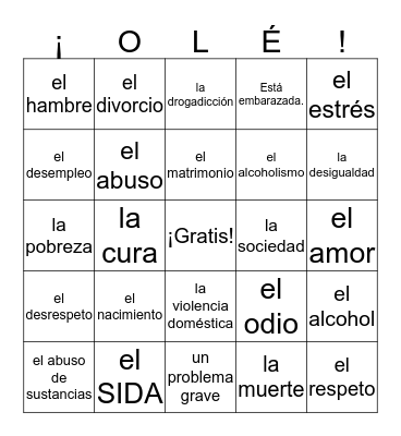 Lago 4 Unit 4 Listas 1 - 4 Bingo Card