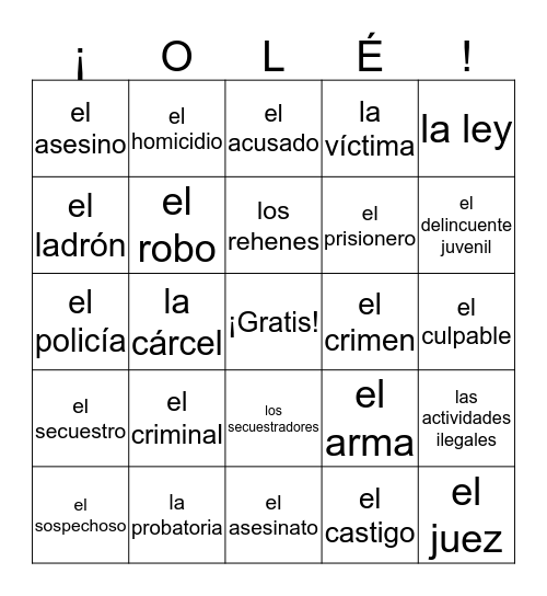 Lago 4 Unit 4 Lists 5 - 8 Bingo Card