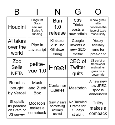 2023 Bingo Card