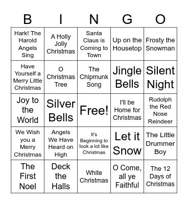 CHRISTMAS SING-A-LONG Bingo Card