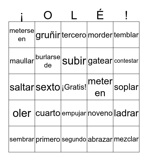 Lago 5 Children Lists 7 - 9 Bingo Card