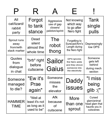 Praetorium Bingo (2023) Bingo Card