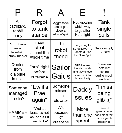 Praetorium Bingo (2023) Bingo Card