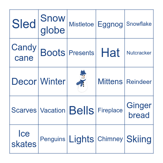 Holiday bingo Card