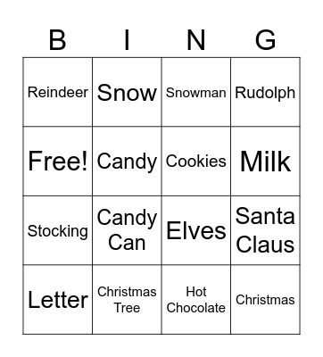 ASL Christmas Bingo Card