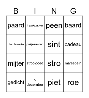 Sinterbingo Card