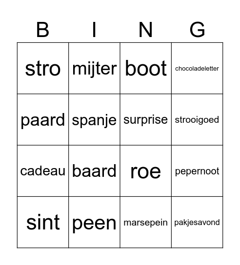 Sinterbingo Card