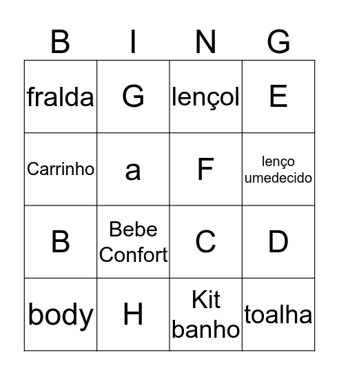 Daniel Bingo Card