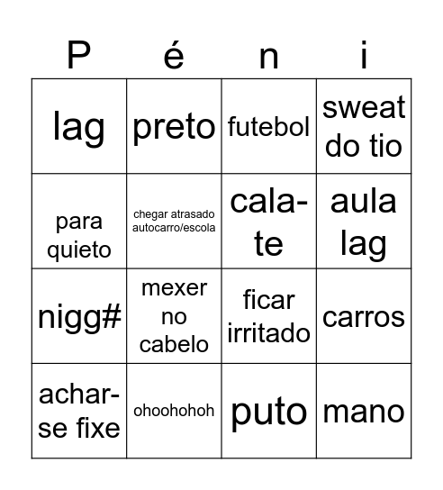 Escravo Bingo Card