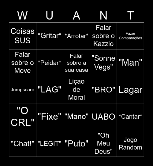 tURMA Bingo Card