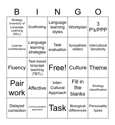 The (W)holistic Approach Bingo Card