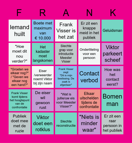 Meester Frank Visser Bingo Card