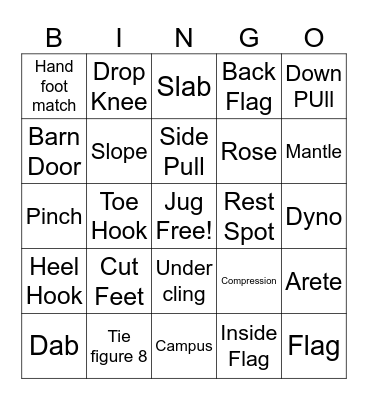 Climbing Bingo Card