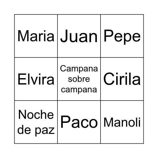 Bingo Navideño Bingo Card