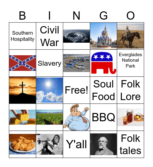 Russo, The South Bingo Card