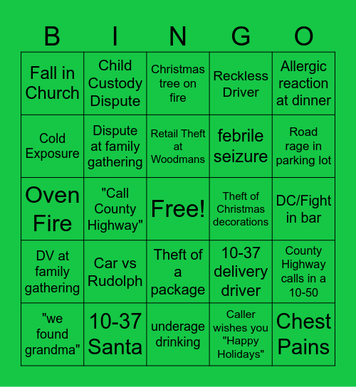 WCC Christmas Bingo Card