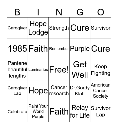 Survivor Bingo Card