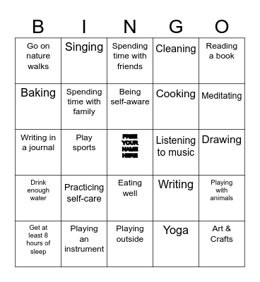 WELLNESS BINGO Card