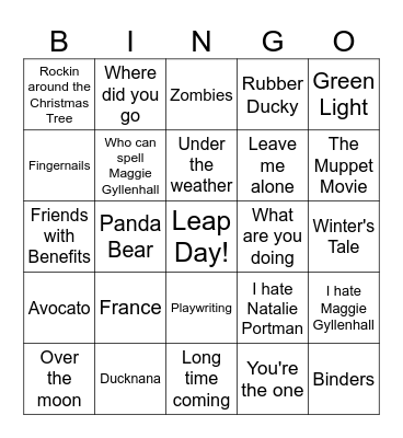 2024 Bingo Card