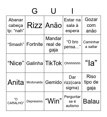 Gui Bingo Card