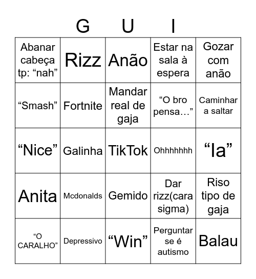 Gui Bingo Card