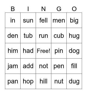Winter Bingo Card