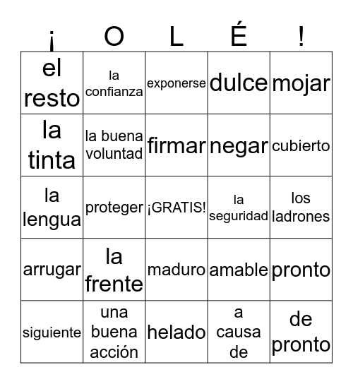 Lago 5 Carta Listas 4 - 6 Bingo Card