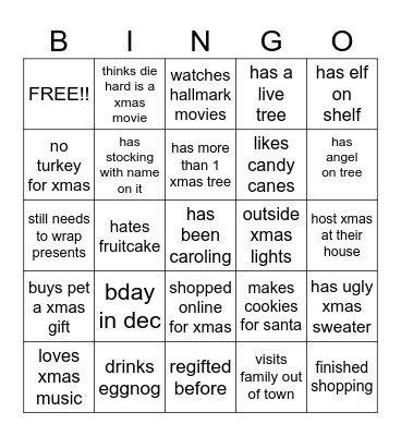 Xmas bingo Card