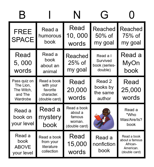 AR Book Challenge Bingo Card