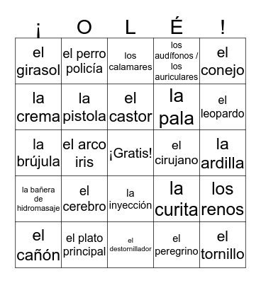 Lago 5 Chosen Game 1 Bingo Card