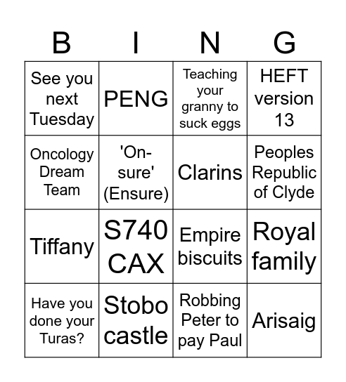 Carole-Anne Bingo! Bingo Card