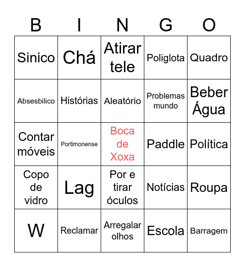 Geo bingo Card