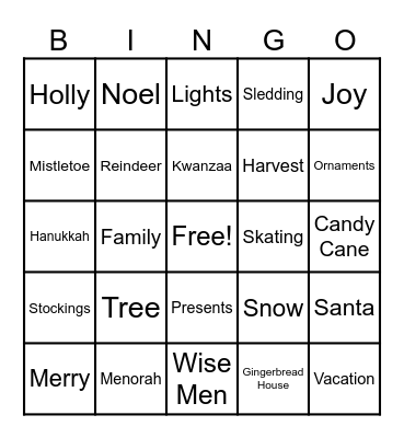 HOLIDAY BINGO Card
