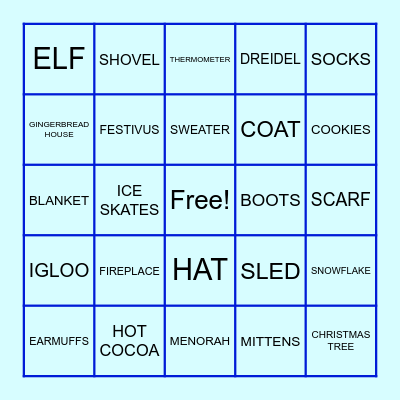 Winter Wonderland Bingo Card