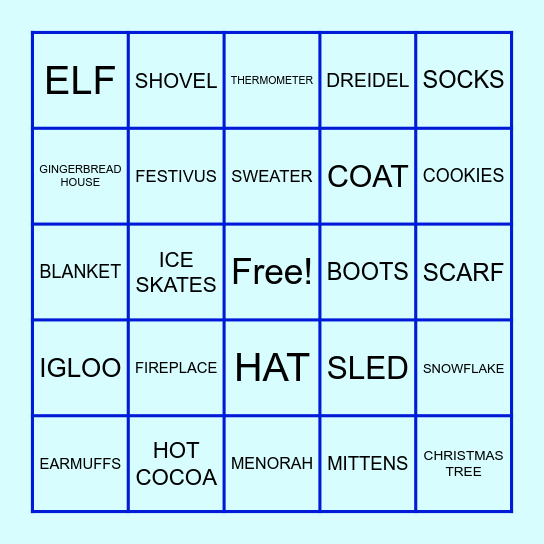 Winter Wonderland Bingo Card