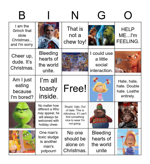 The Grinch Bingo Card